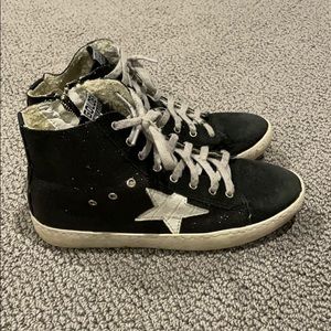 Sparkle Distressed High Top Sneakers